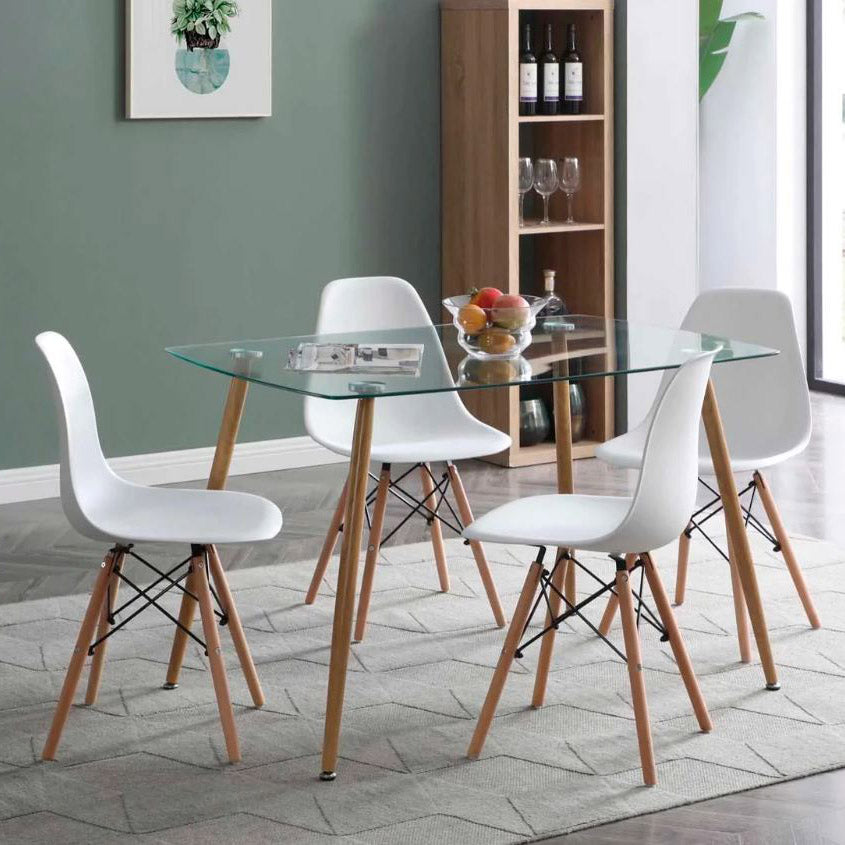 Mesa comedor con tapa de cristal templado 140 x 80 cm - Yuri- Don Baraton:  tienda de sofás, colchones y muebles