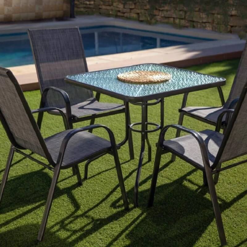 Conjunto mesa y sillas de jardín y terraza