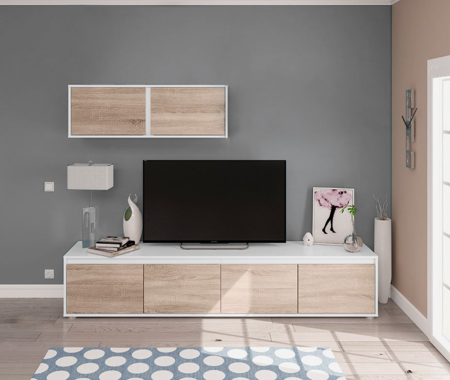 Homely - Mueble de Salón Modular IBIZA MINI | Conjunto 4 Muebles | Muebles  Salón Completo | Mueble para Televisión + Mueble Bajo + Mueble Alto +