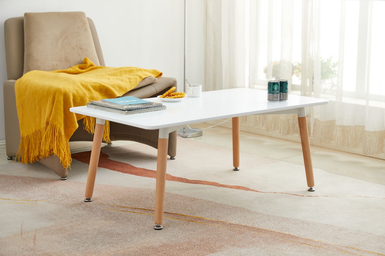 QHCS Mesa de centro de madera plegable mesa auxiliar TV bandeja y mesa de  aperitivos, tamaño pequeño, mesa de café, dormitorio, mesita de noche, 13.0