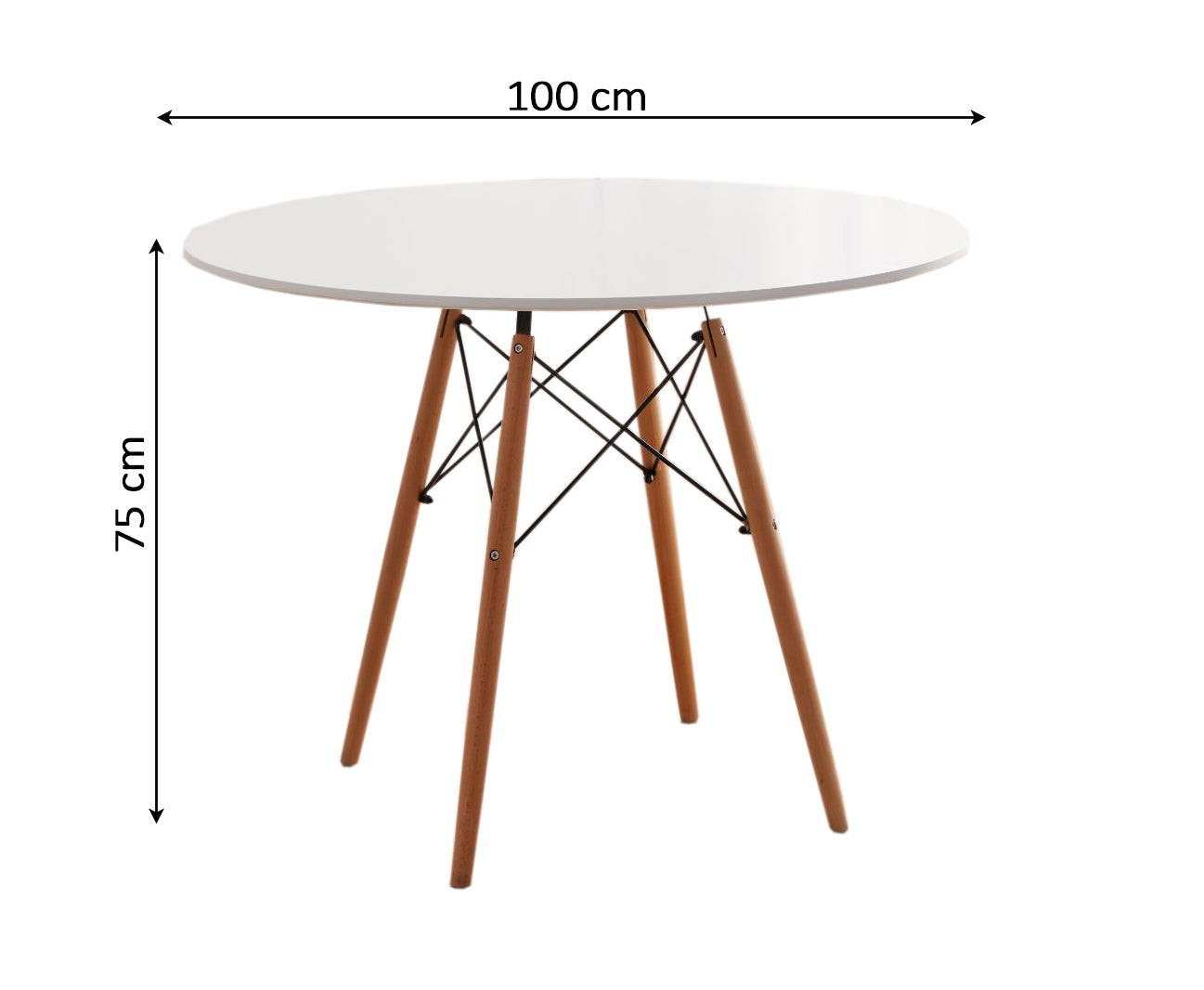 Table ronde nordique 100cm. Salle à manger ou cuisine