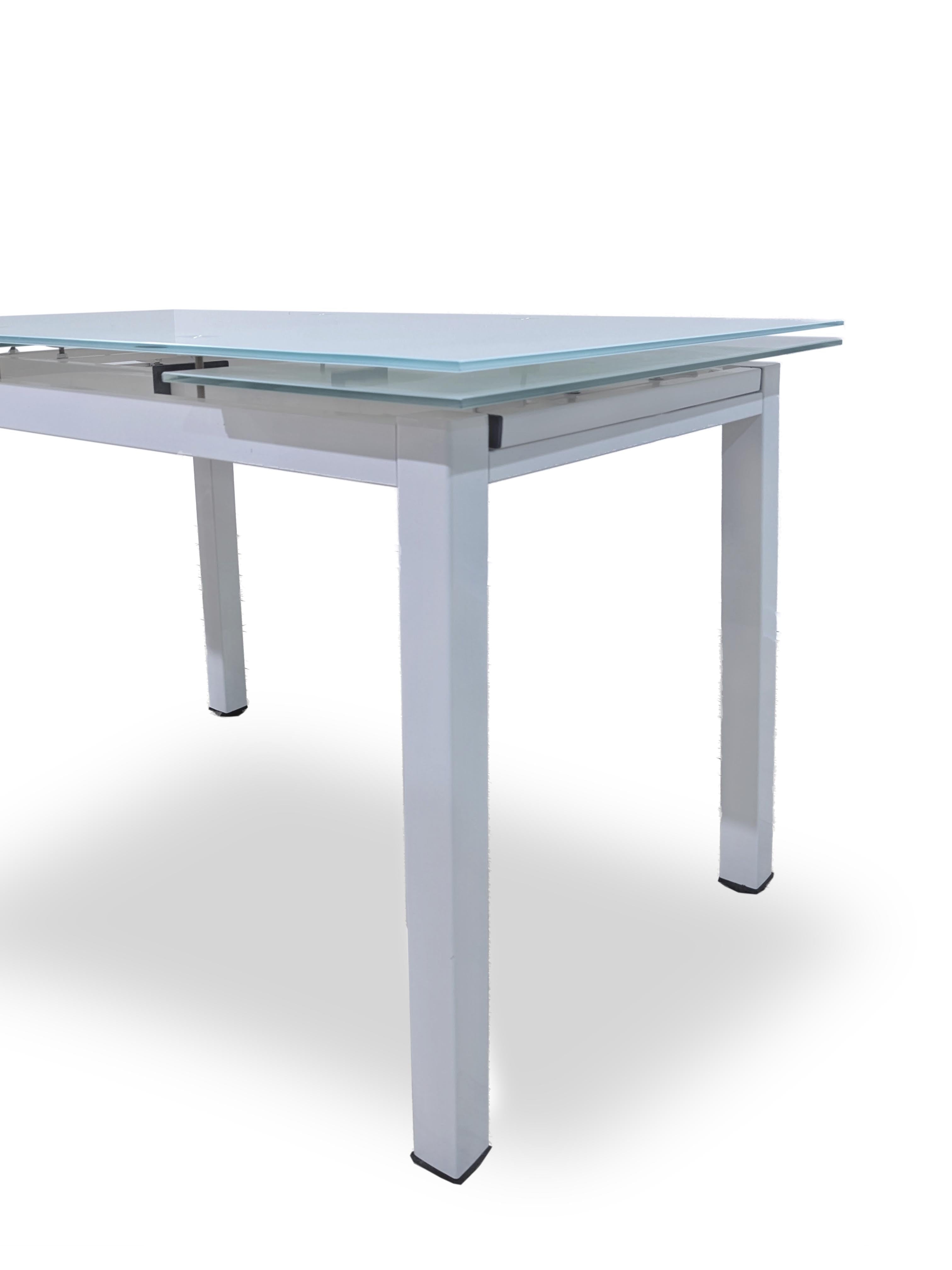 Table Extensible en Verre 170cm + 6 Chaises en Similicuir