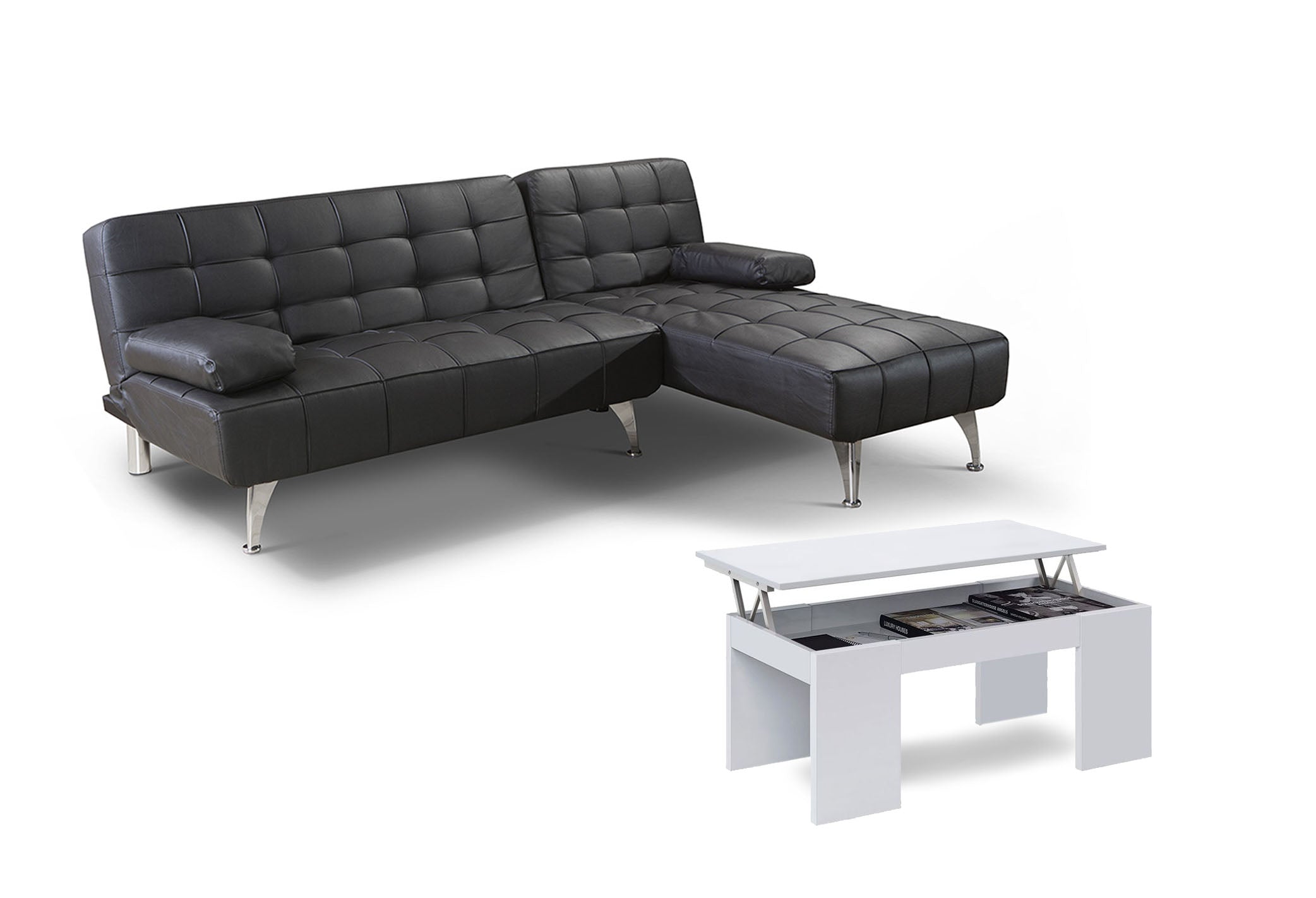 Oferta: Sofa Cama Chaise Longue XS + Mesa de Centro Elevable
