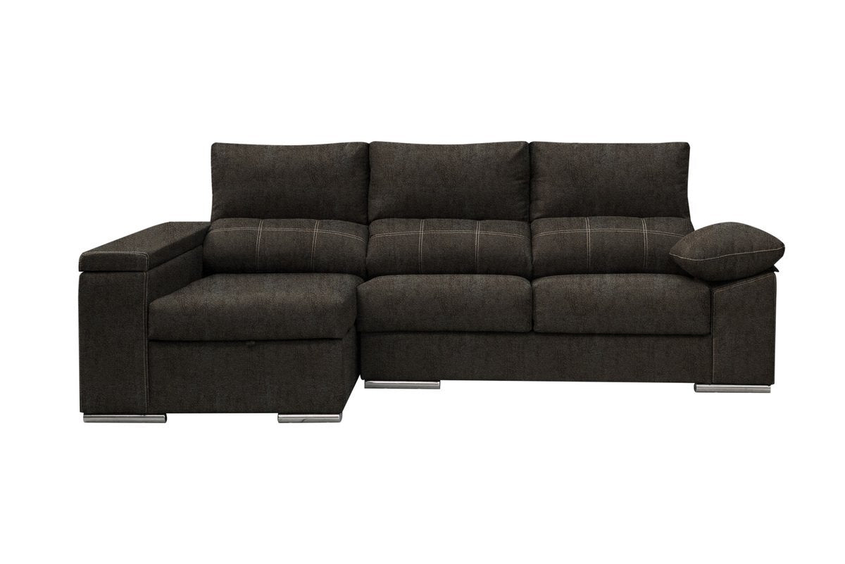 Sofa Chaise Longue 260x145 cm. Reclinable, con Arcon