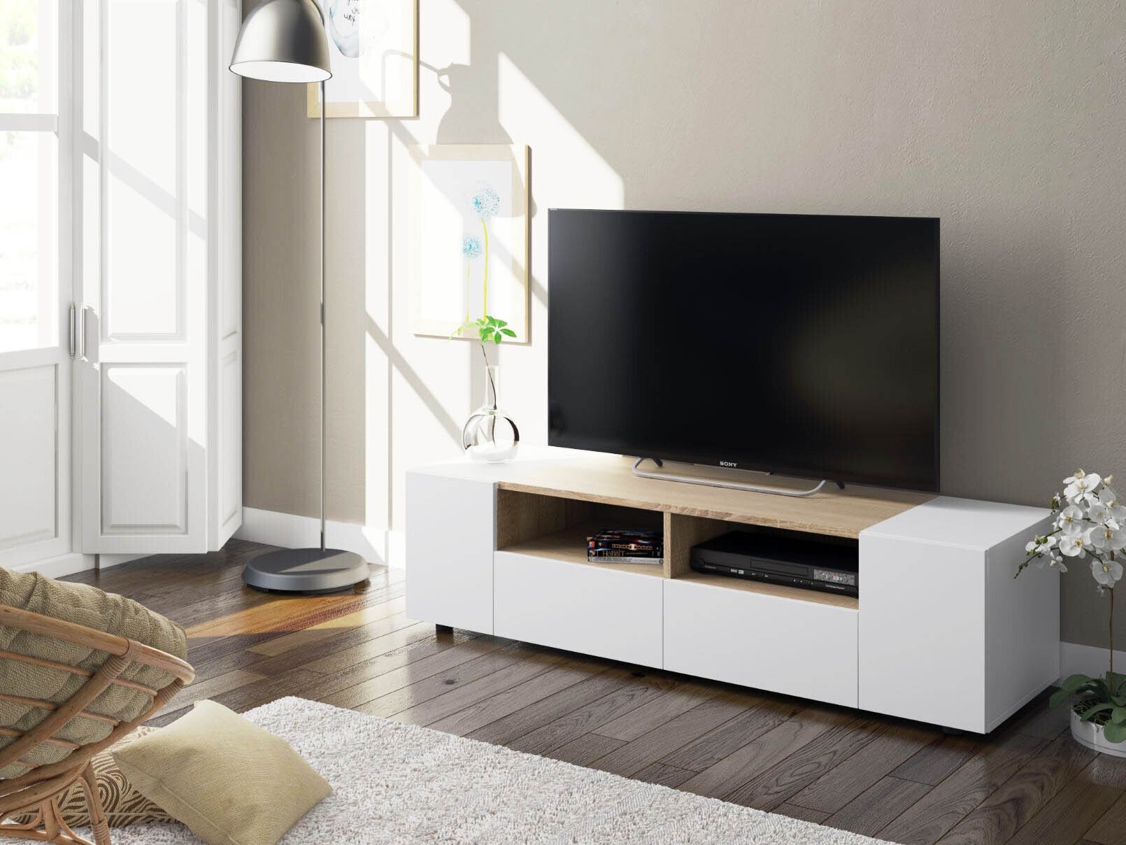 Mueble TV Industrial 2 Puertas y 1 Cajon – Easy Mobel