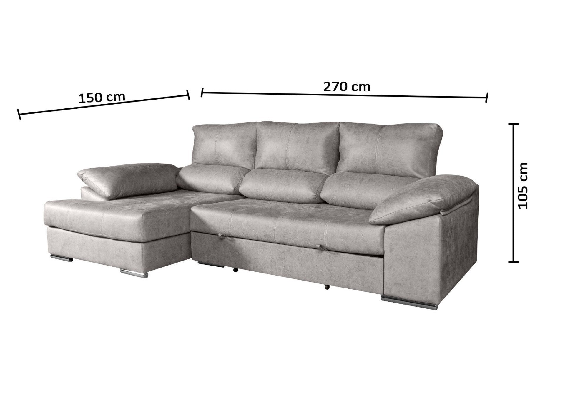 Sofa Cama Chaise Longue Daniel 270x150cm