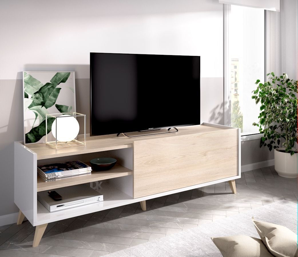 Juego salón mueble TV 4 puertas, módulo superior, estante de colgar, 200 cm  - Alborea - MEBLERO