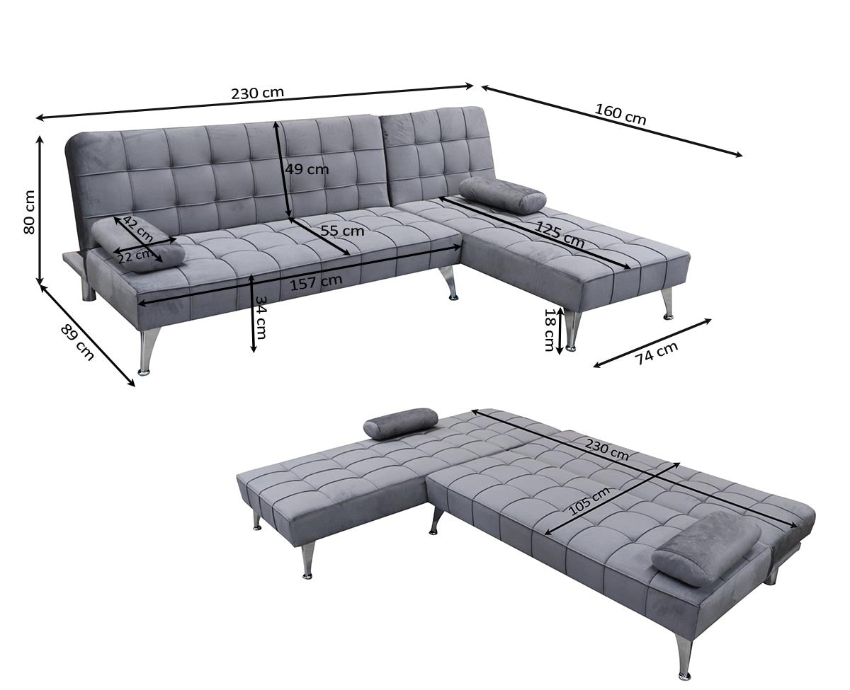 Sofa Cama Chaise Longue Keren 230x160cm