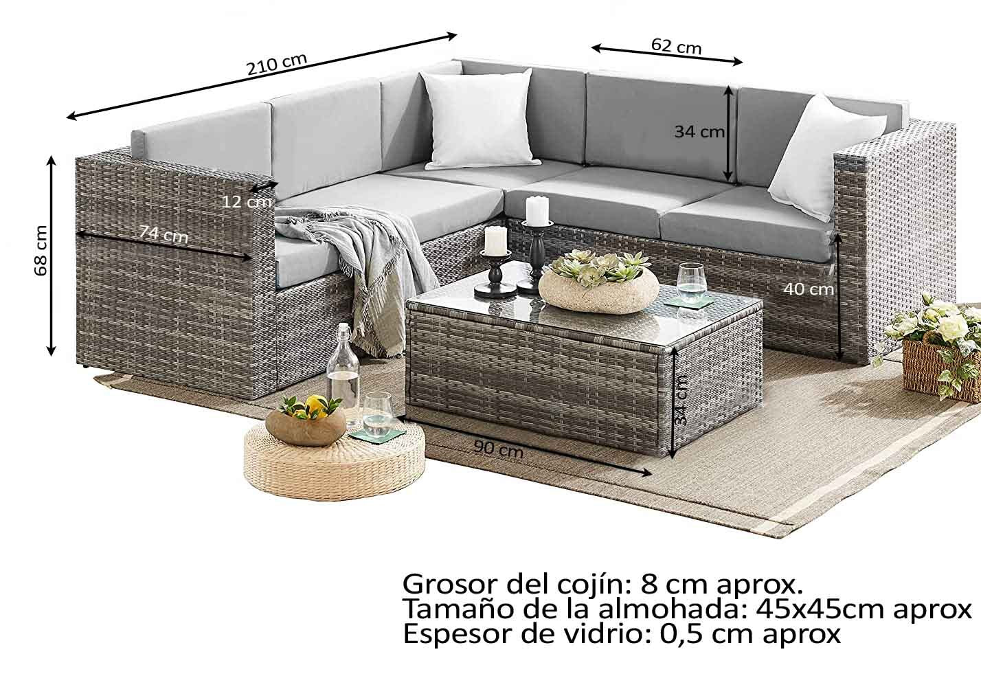 Sofa Rinconera de Ratan PE. Muebles de Jardin y Terraza