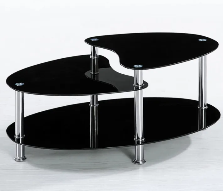  Easy Paws Mesa auxiliar de cristal en forma de C, mesa auxiliar  pequeña de sofá dorado, mesa auxiliar estrecha para aperitivos con marco de  metal y vidrio templado, mesa de bandeja