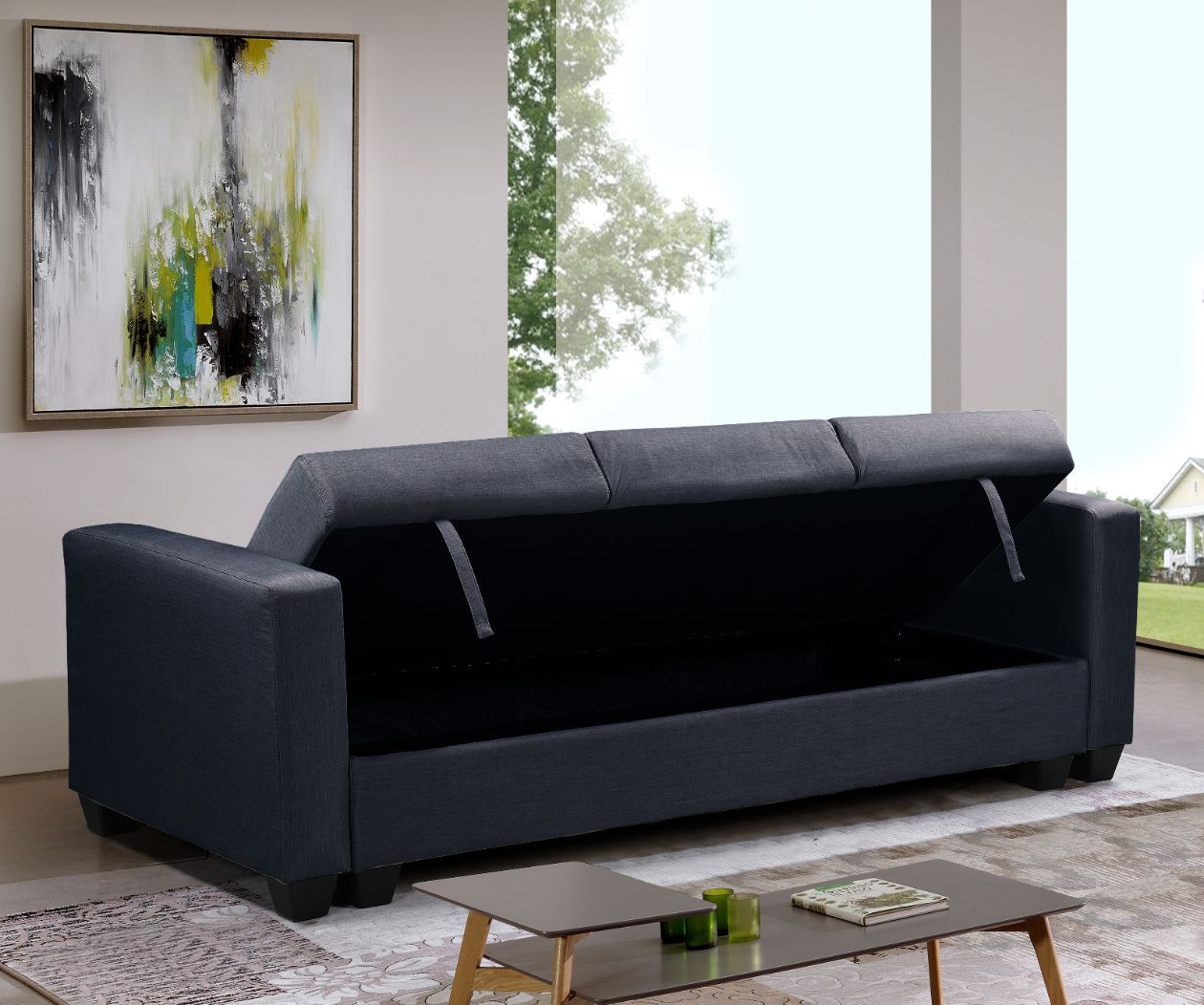 Sofa Cama Keyla 210x85cm, con Arcon