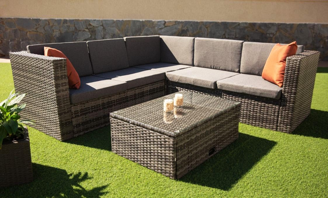 Sofa Rinconera de Ratan PE. Muebles de Jardin y Terraza