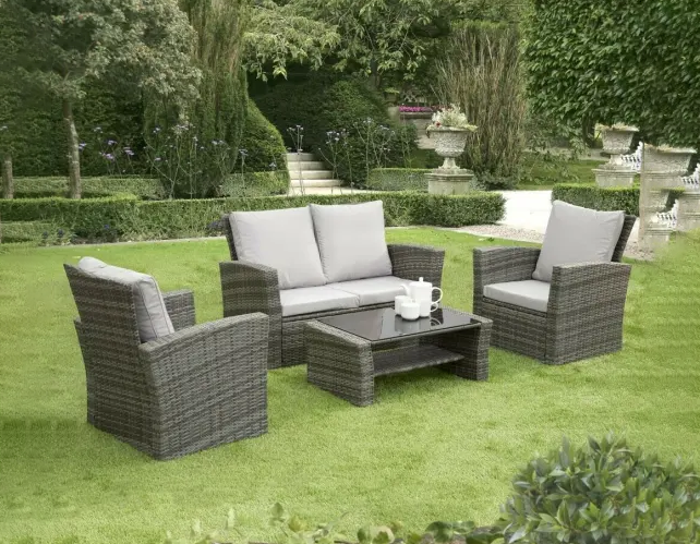  International Home ia Boston - Juego de muebles de patio  al aire libre de 4 piezas para patio trasero : Patio, Césped y Jardín