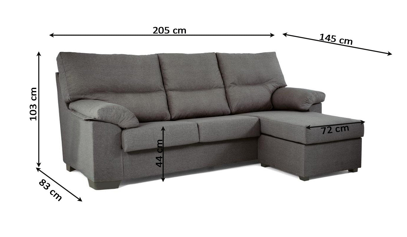 Sofa Chaise Longue Reversible Golden G 205x145cm