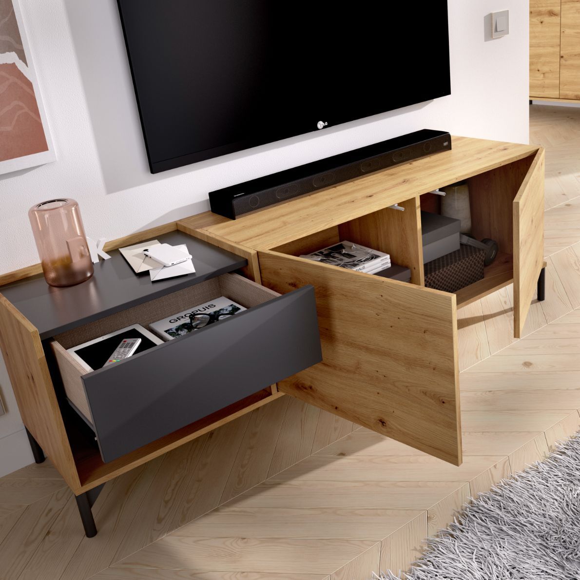 Mueble Bajo TV Lund 164x49cm